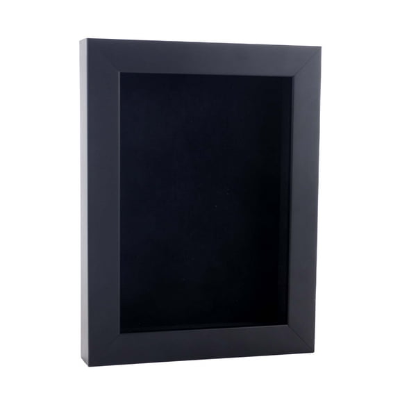 12x16 Shadow Box Frame Black Wood | With a 3/4" Usable Display Depth | Includes a Black Real Suede