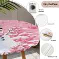 thumbnail image 5 of Round Fitted Tablecloth with Elastic Edge, Pink Christmas Waterproof Table Cloth Table Cover for 45"-54" Tables, Snowman Xmas Tree Ball Gifts Winter Tablecloths for Dining Picnic Party Outdoor, 5 of 9
