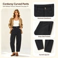 thumbnail image 6 of Oksale Corduroy Pants for Women Petite Trendy High Waisted Button Barrel Pants Loose Comfortable Khaki Pants with Pockets Fashion Outfits Black M, 6 of 8
