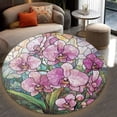thumbnail image 4 of Circle Area Rug, Orchid Washable Non-Slip Floor Carpet, Soft Rug for Living Room Bedroom Decor 31 Inch, 4 of 6