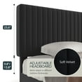 thumbnail image 4 of Einfach Full Size Platform Bed Frame with Upholstered Adjustable Velvet Vertical Tufted Headboard, Black, 4 of 8