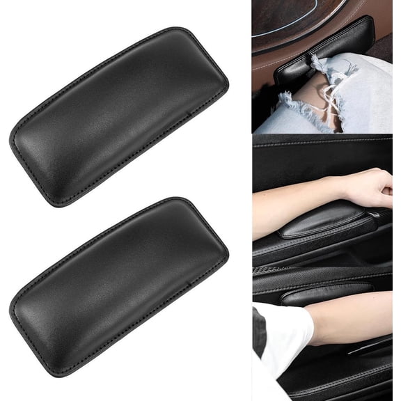 Self Adhesive Car Door Armrest Cushion - Leather Car Leg Cushion - 2 Pieces Black Car Knee Pad - Soft Pad Universal Car Armrests Cover - Car Console Interior Accessories