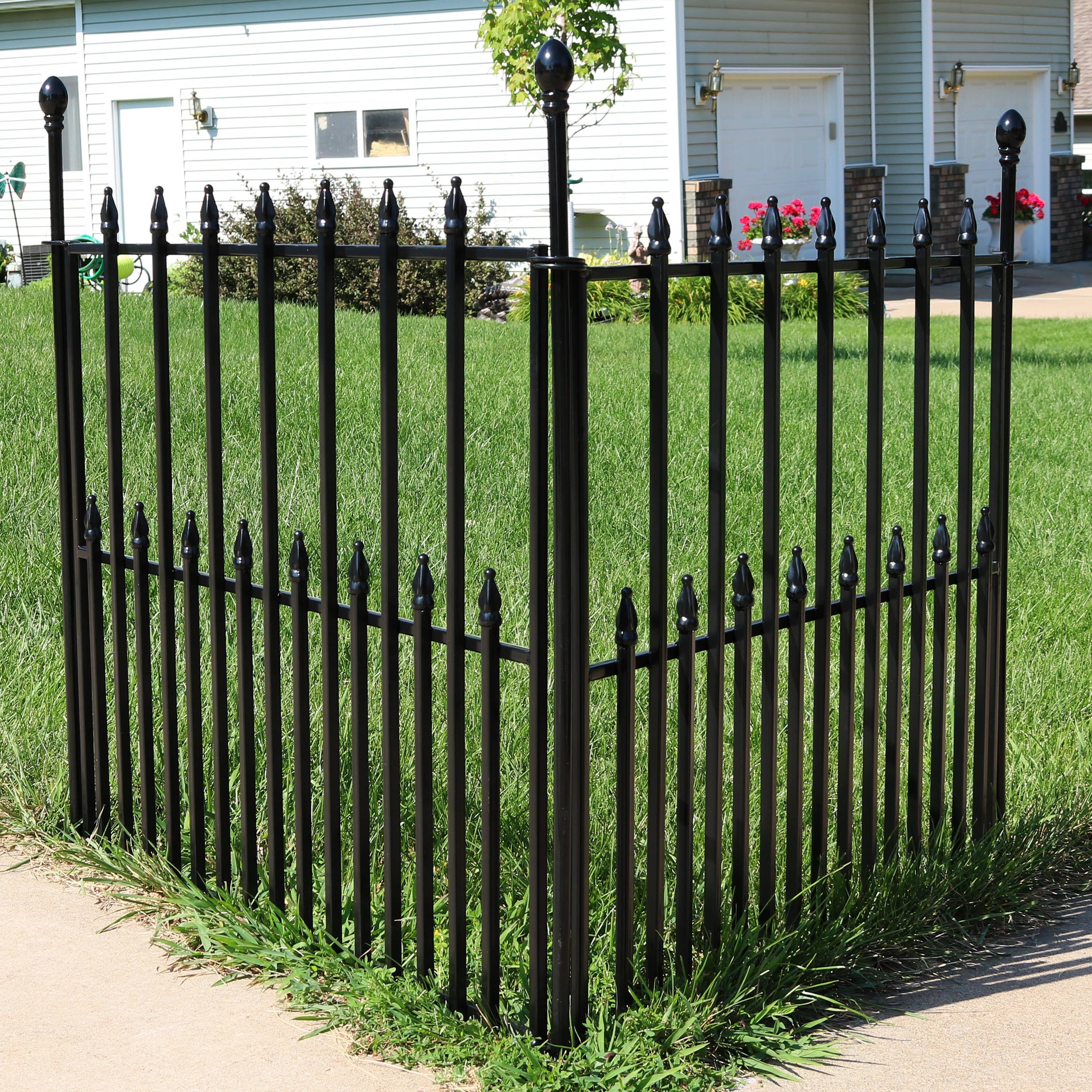 Sunnydaze 2 Piece Spear Top Garden Landscape Iron Border Fence