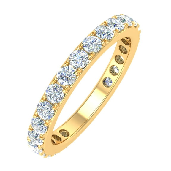 1 Carat Diamond Wedding Band Ring in 14K Yellow Gold (Ring Size 7)
