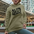 thumbnail image 2 of Funny My Dog Thinks I'm Kind of a Big Deal Quote, Groovy Retro Wavy Text Merch Gift, Sand Hooded Sweatshirt or Hoodie, 2XL, 2 of 5