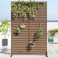 thumbnail image 3 of MAYEERTY 72*47" Outdoor Brown Metal Privacy Panel Screen for Patio, Classic Louvered, 3 of 8
