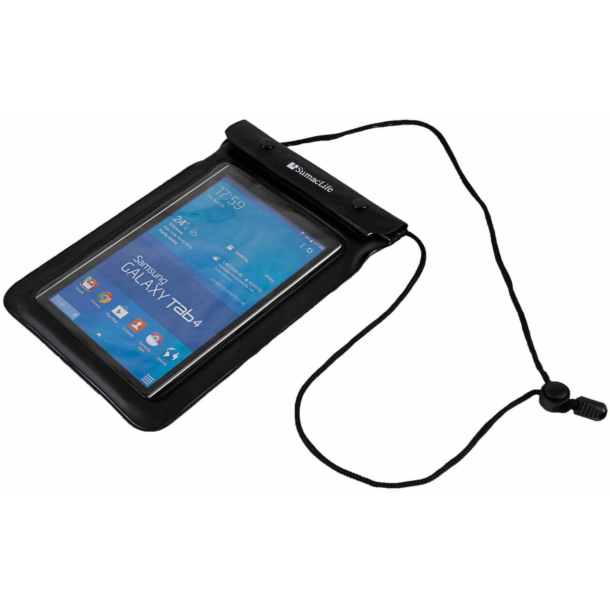 SUMACLIFE Waterproof Triple Zip Clear Case Carrying Bag (with Lanyard) for Tablets up to 8.5in x 6in