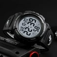 thumbnail image 3 of Men's Big Dial Outdoor Multifunction Sports Watch Military LED Digital Wristwatch Black Rubber Alarm Watch for Men, 3 of 11