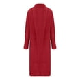 thumbnail image 3 of Lovskoo Cardigan Sweaters for Women Open Front Solid Color Long Pocket Temperament Tassel Jacket Oversized Winter Outerwear Tops Red, 3 of 5