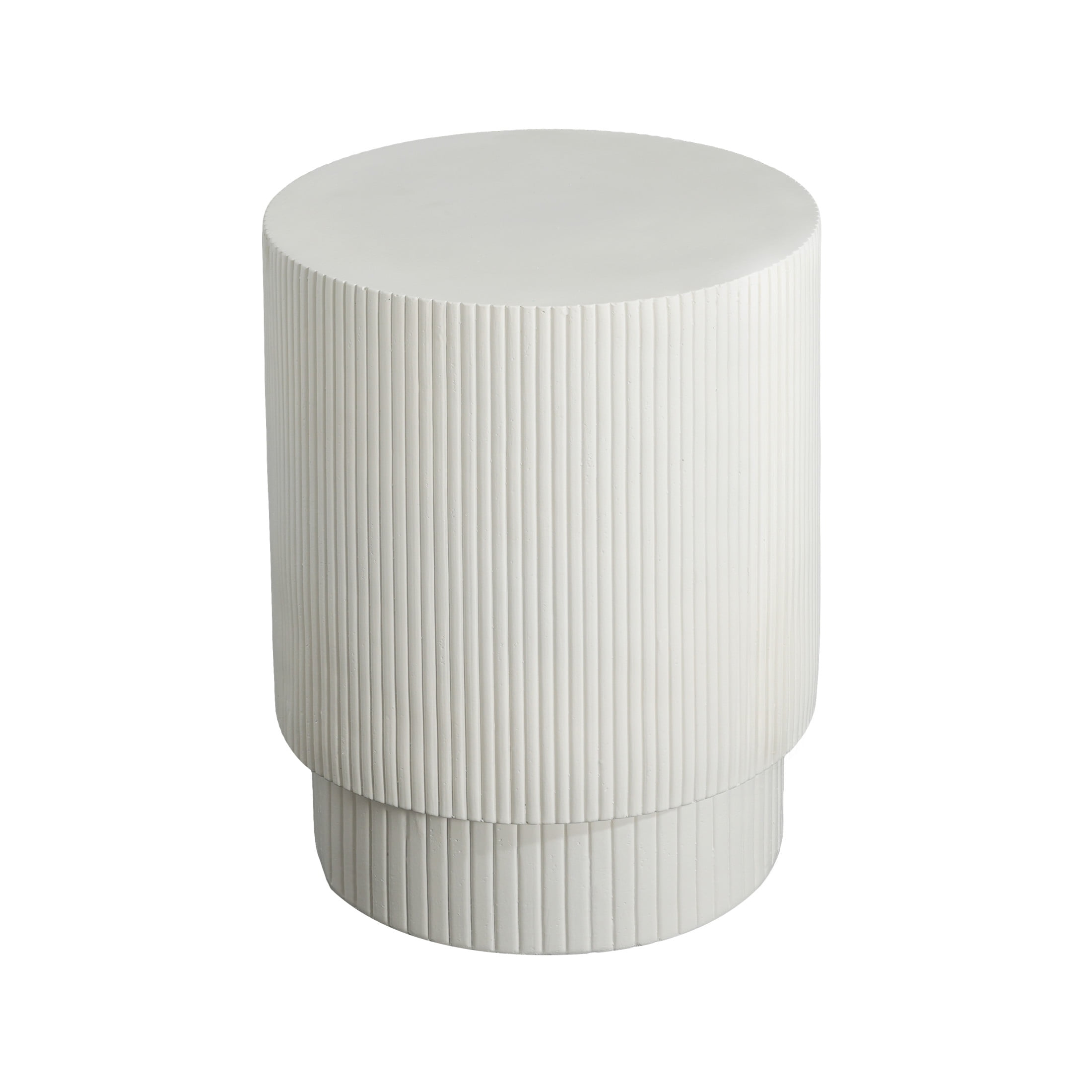 Christopher Knight Home Minimalist Ribbed MGO Side Table, Concrete, Indoor/Outdoor, White