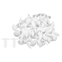 Unique Bargains 50 Pcs Universal 5mm Push Bumper Fastener Rivet Clips White