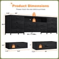 thumbnail image 3 of Romorgniz 12-Drawer Dresser TV Stand for 65/70/75 Inch TVs, Entertainment Center with LED Lights & Power Outlets, Fabric Drawers for Living Room, Black, 3 of 10