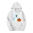 thumbnail image 4 of QTBIUQ Women Fashion Sportswear Hooded Winter Clothing Long Sleeved Hooded Sweatshirt Sweatshirt White, 4 of 5