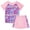 Mermaid Pink, variant on WIBACKER Girls Mermaid Swimsuit Set 2 Pieces Short Sleeve Rash Guard Swimwear UPF 50 Summer Beach Bathing Suit 4-12 Years