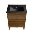 thumbnail image 5 of Cascade 24 in. Brown Oak Bathroom Vanity With Black Ceramic Sink Top, 5 of 8