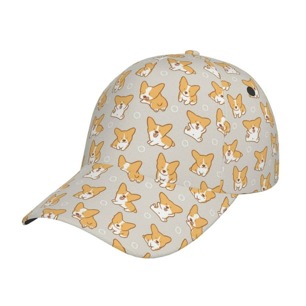 Fotbe Corgi Dog Gorro Clásico de Béisbol, Gorra Ajustable con Broche Snapback, Gorro de Exterior de Algodón Suave