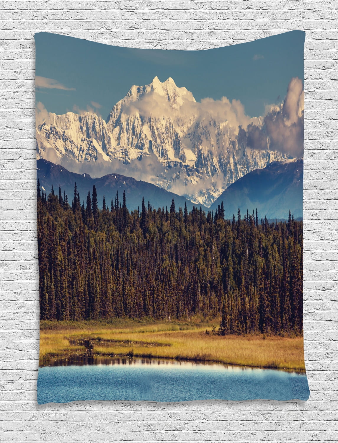 Alaska Tapestry, Colorful Summer Season in Northwest America Snow White