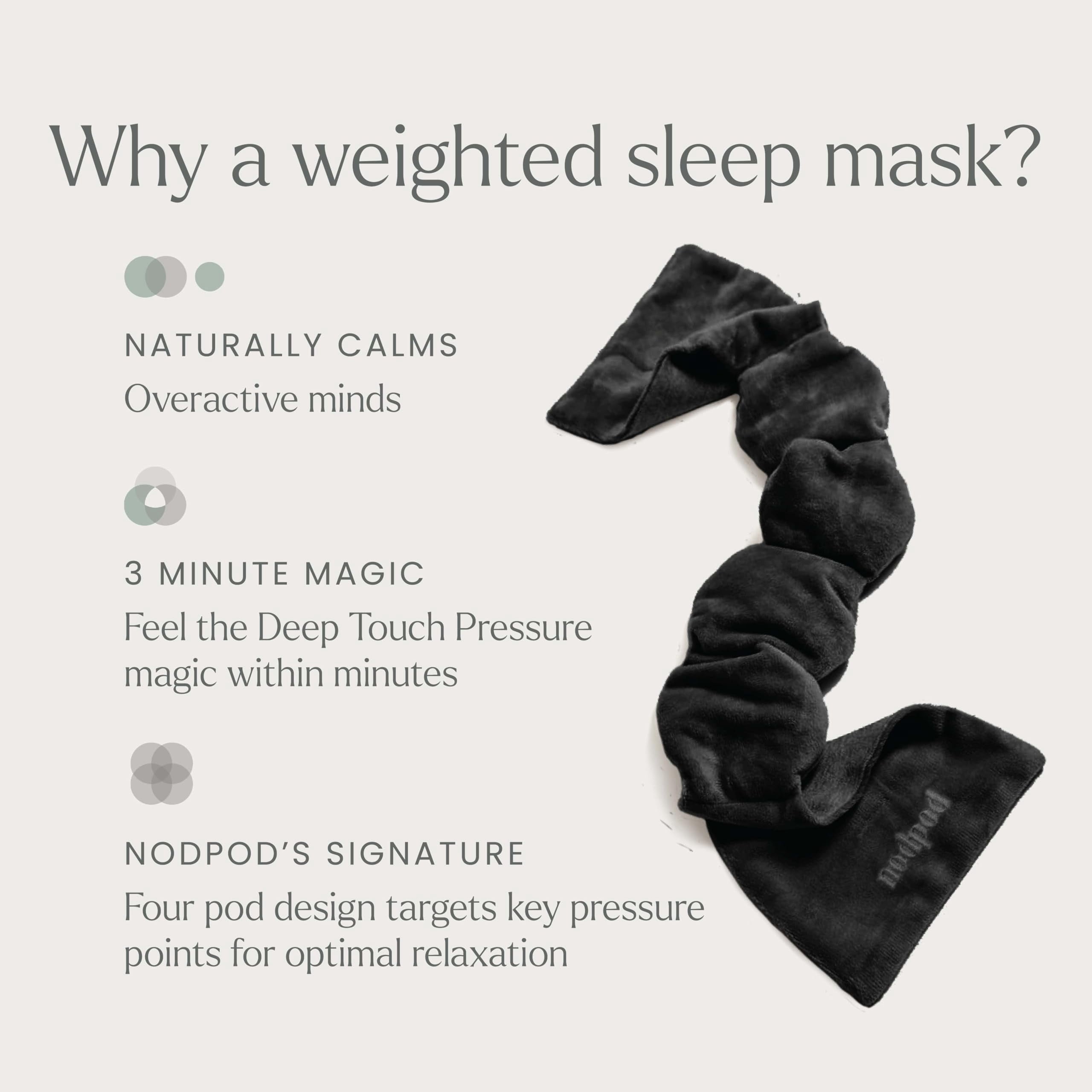 Nodpod Weighted Eye Blanket 100% Cotton Recycled Polyester, Strap-Free Design