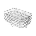 thumbnail image 4 of 3-Tier Square Stainless Steel Air Fryer Rack – Multi-Layer Baking, Cooling, Steaming & Roasting Rack, Oven Safe, Durable, Easy to Clean, Perfect for Fries, Meat, Veggies, Snacks, 4 of 5