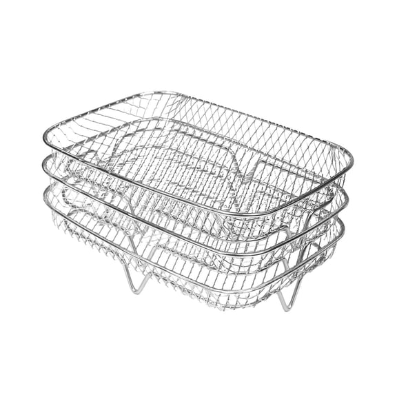 Multi-Layer Stainless Steel Air Fryer Rack, Stackable 3-Tier Dehydrator & Grill Stand for Oven, Microwave & Air Fryer, 304 Food-Grade