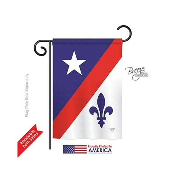 Breeze Decor 68007 Mardi Gras Franco American 2-Sided Impression Garden Flag - 13 x 18.5 in.