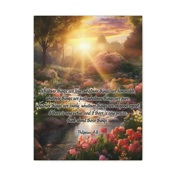 Scripture Walls Whatever Things Philippians 4:8 Christian Wall Art Print Ready to Hang Unframed