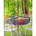 thumbnail image 3 of Outdoor Tablecloth with Umbrella Hole for Patio/Picnic/Party/Camping, Red Trees Waterproof Table Cloth Round Cover Washable, Orange Blue Sunrise Reflection Retro Art Dia 54", 3 of 7