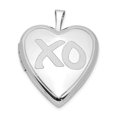 thumbnail image 1 of Sterling Silver Rhodium-plated Brushed & Polished XO Heart Locket, 1 of 1