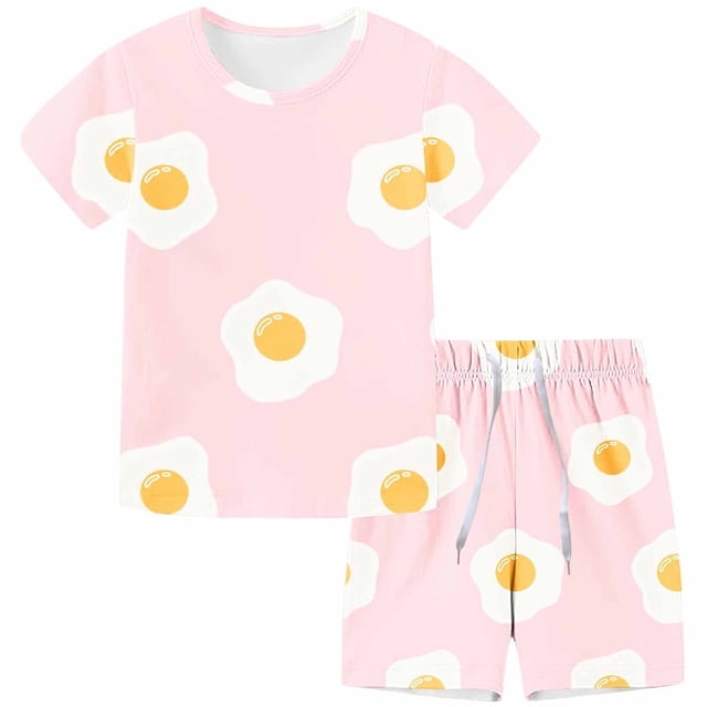 ¡Liquidación de verano! Pantalones cortos Honeeladyy de manga corta con cordón ajustable para niños, ropa deportiva estampada para hombre y mujer. Conjunto de verano de dos piezas para la escuela