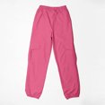 thumbnail image 6 of Juslio Girls Pants Solid Casual Spring Sports Slim Ankle Binding Work Pockets Length for Kids Hot Pink, 6 of 9