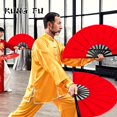 thumbnail image 3 of Kunmingshisd 4 Piezas Abanico Plegable Grande Abanico de Mano de Seda Chino Japonés Kung Fu Tai Chi Abanico de Mano Plegable Accesorio de Baile Abanico Artesanal para Hombres Mujeres Festival Fiesta d, 3 of 5