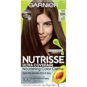 Garnier Nutrisse Ultra Coverage Nourishing Hair Color Creme, Deep Medium Natural Brown 500, 1 Ea..