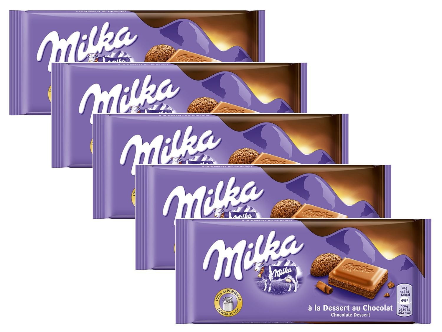 Milka Hazelnut Milk Chocolate Confection, 100g/3.5oz (NOISETTE, PACK OF 5)
