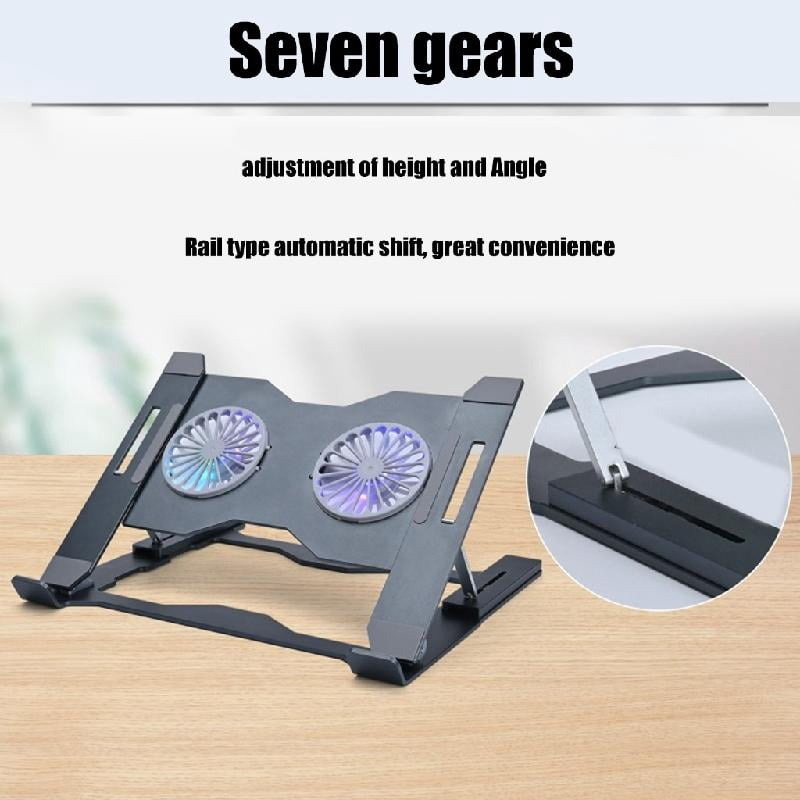 Yammee Adjustable Aluminum Laptop Stand With Cooling Fan and LED Lights For Gaming