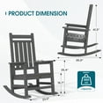 thumbnail image 5 of SERWALL Outdoor Rocking Chair, HDPE Patio Rocker for Lawn, Porch, Grey, 5 of 12