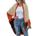 thumbnail image 4 of Mialoley Women Open Front Sweater, Color Block Batwing Sleeve Knit Cardigan, 4 of 8