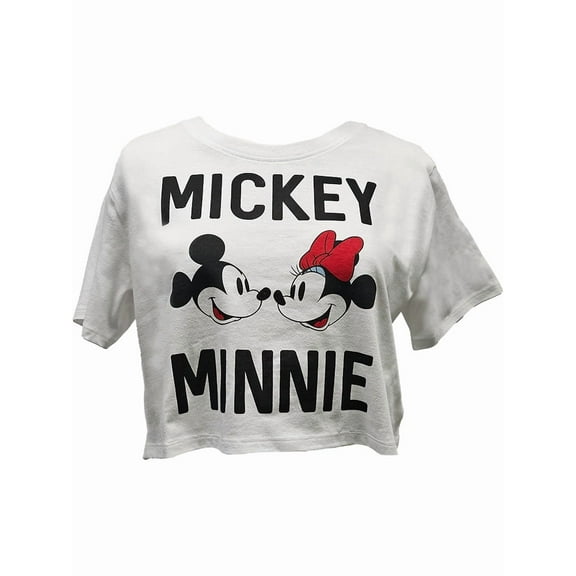 Disney Mickey & Minnie Junior Crop Fashion Top, XS-2XL (Women's)