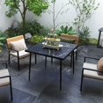 thumbnail image 2 of Outsunny Table à Manger d'Extérieur pour 4, Table à Manger Carrée pour Patio, Noir, 2 of 10