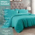 thumbnail image 3 of Superior Egyptian Cotton 300 Thread Count Duvet Cover Set, Twin, Teal, 3 of 11