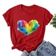 thumbnail image 2 of RKSTN Hauts pour Femmes LGBT Décontracté Coupe Ample Égalité Inspirante Hauts Été Mignon Cœur Imprimé Manches Courtes Col Rond Pride Shirt, 2 of 3