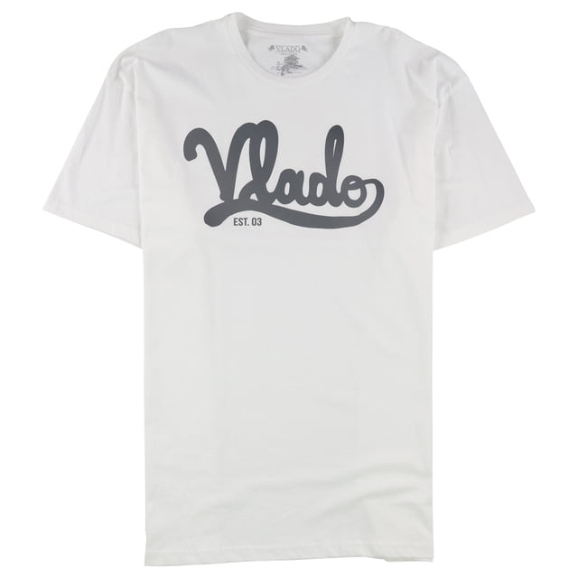 Vlado Mens Large Logo Graphic T-Shirt, white2, XL