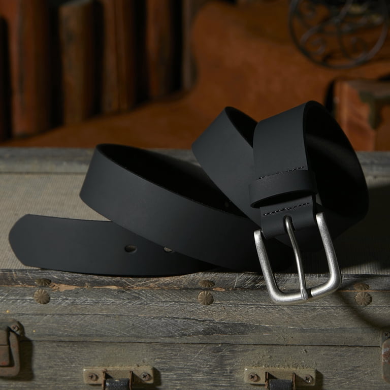 FIANMY Men's Genuine Leather Handmade Belt, Black photo 8