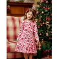 thumbnail image 2 of Oudiya Girls Christmas Long Sleeve Nightgowns Soft Print Pajamas Sleepwear Nighties for Kids 4-12, 2 of 6