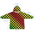 thumbnail image 7 of Rainbow Color Checkered Pattern Blanket Hoodies for Kids 6-13YR Oversize Wearable Blanket Hoodies for Boys Girls Teens, 7 of 7