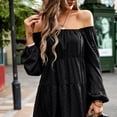 thumbnail image 4 of Vestido de manga larga elegante para mujer, vestido corto de gasa, mini vestidos de fiesta, 4 of 6