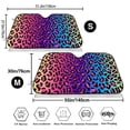 thumbnail image 7 of Lsque Leopard Neon Rainbow Gradient Car Windshield Sun Shade | Accordion Folding Style Auto Shade for Car Truck SUV Van | Blocks UV Rays Sun Visor Protector | Small, 7 of 7
