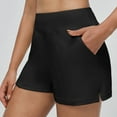 thumbnail image 2 of MIXUE Shorts For Women Summer Solid Color Elastic High Waist Casual With Pockets Shorts Workwear,Black,M, 2 of 5