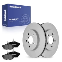 AutoShack 11.83" (300.5 mm) Rear Vented Brake Rotors Coated   Ceramic Brake Pads | Replacement for 2011-2014 Ford Mustang | 6-PC Brake Kit | ArmorStop