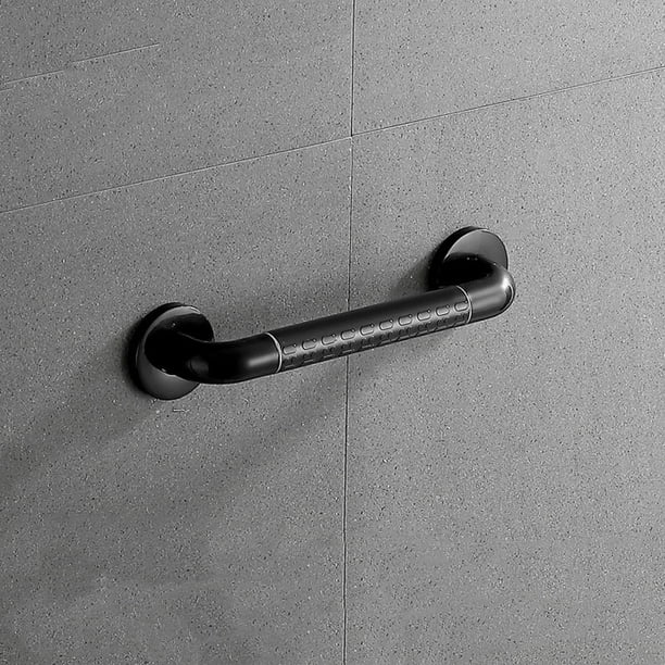 Barra de apoyo para inodoro, manija de pared, acero inoxidable SUS304, manija de baño, toallero - 400 mm (negro)