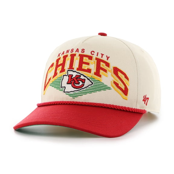 Men's-'47  Cream Kansas City Chiefs Pomona Rope Adjustable Hitch Hat